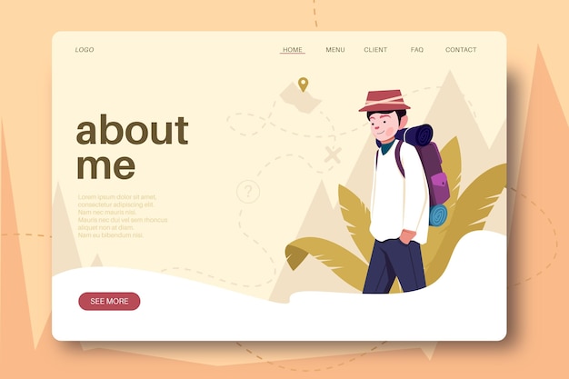 Illustrated about me landing page template