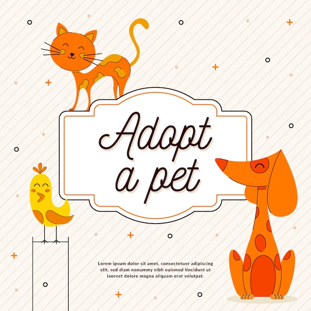 Illustrated adopt a pet concept