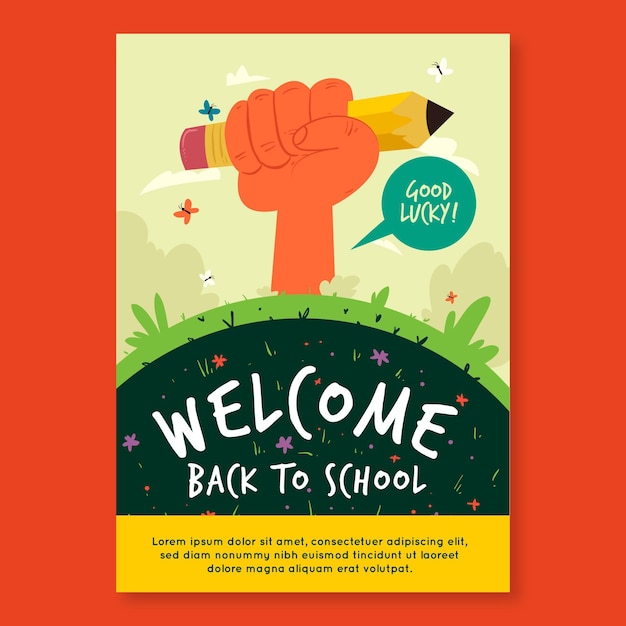 Illustrated back to school a5 flyer template