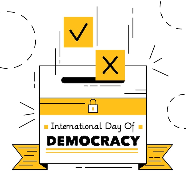 Illustrated ballot box for democracy day