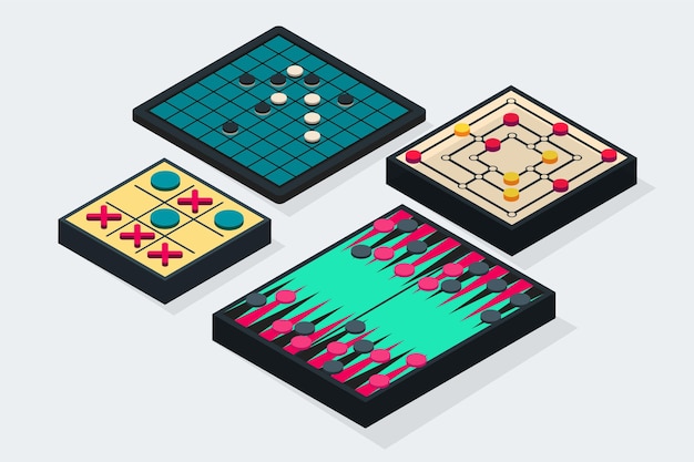 Free vector illustrated board game set