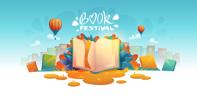 Illustrated book fair background