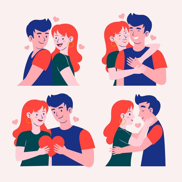 Illustrated boyfriend and girlfriend collection