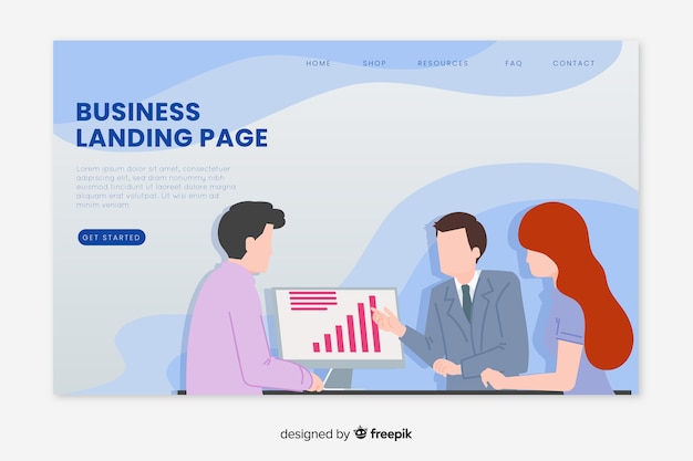 Illustrated business landing page