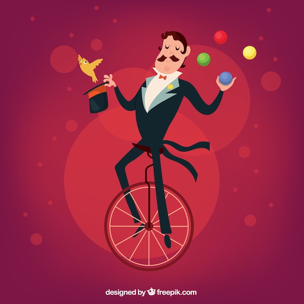 Free Vector illustrated circus magician