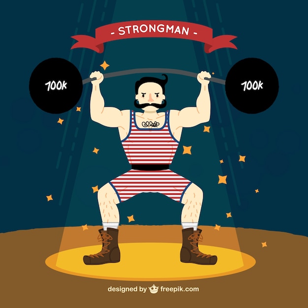 Free vector illustrated circus strongman