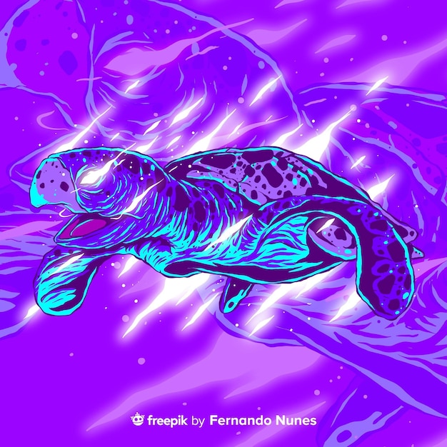 Free Vector illustrated colorful abstract turtle 