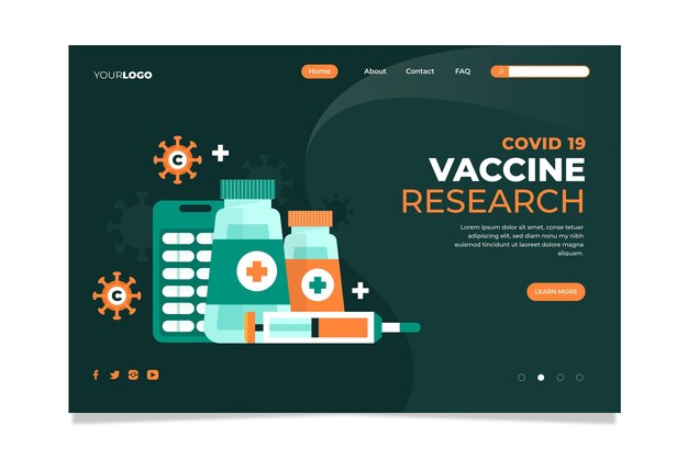 Illustrated coronavirus vaccine landing page template