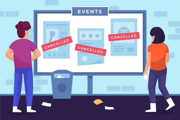 Free Vector illustrated different events cancelled announcement