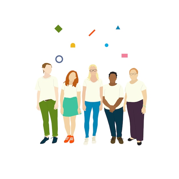 Free Vector illustrated diverse casual people