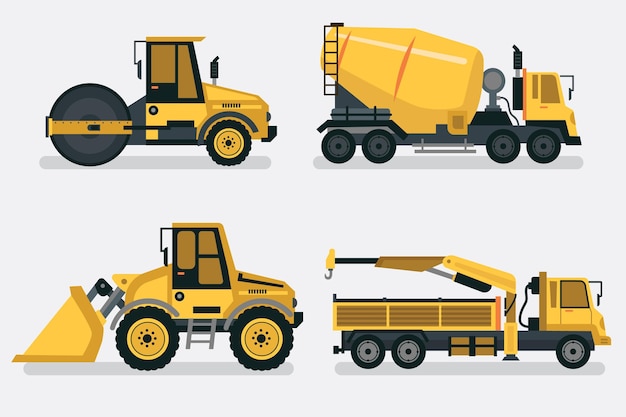 Free Vector illustrated excavators set