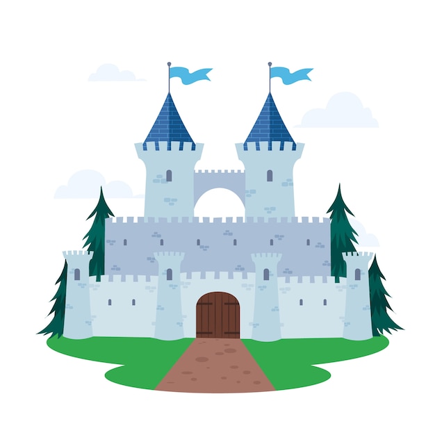 Illustrated fairytale castle theme