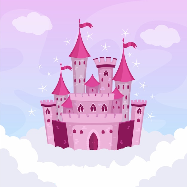 Illustrated fairytale castle