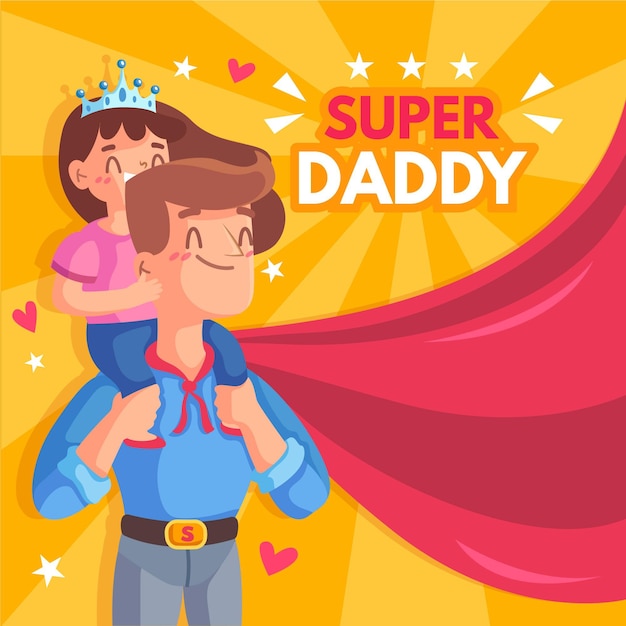 Illustrated fathers day concept