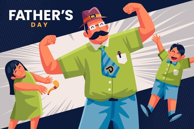 Illustrated fathers day theme