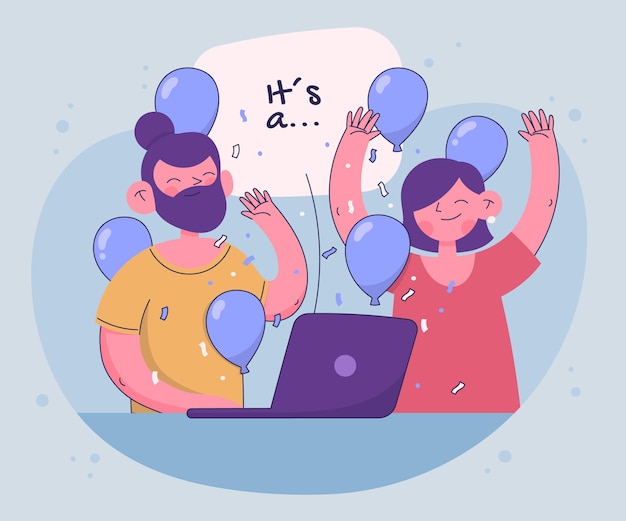 Free Vector illustrated flat gender reveal concept