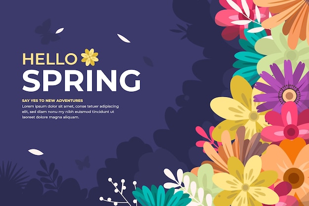 Illustrated floral spring background