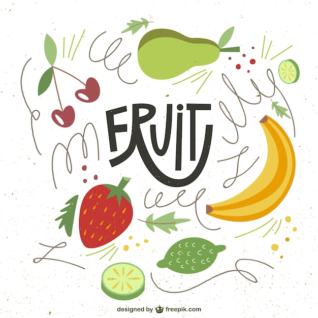 Free vector illustrated fruits in abstract style