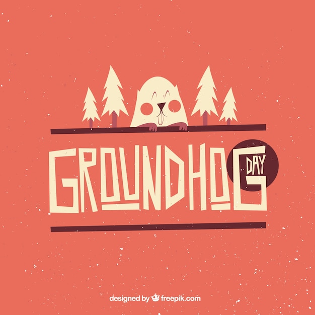 Illustrated groundhog day background