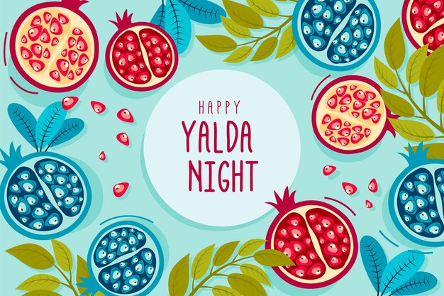 Illustrated hand drawn yalda background