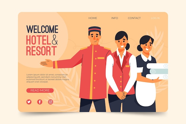 Free Vector illustrated hotel banner template