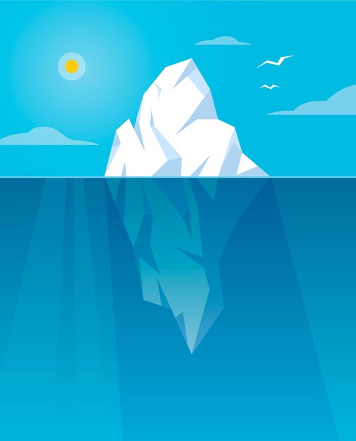 Illustrated iceberg in day light