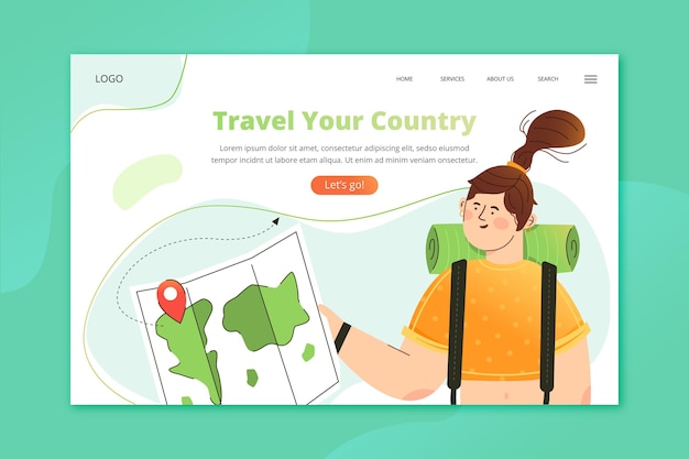 Illustrated local tourism landing page