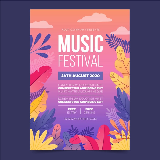 Illustrated music festival flyer