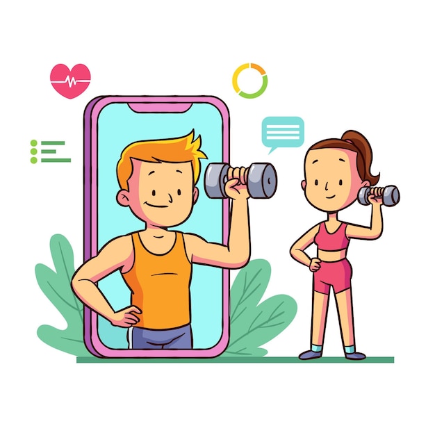 Illustrated online personal trainer