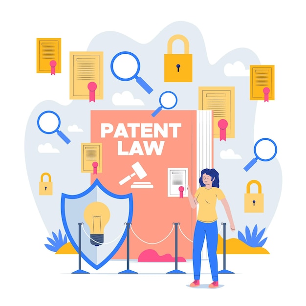 Illustrated patent law concept