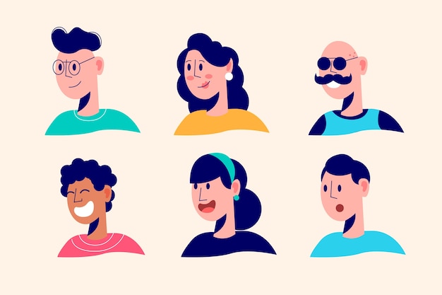 Free Vector illustrated people avatars design