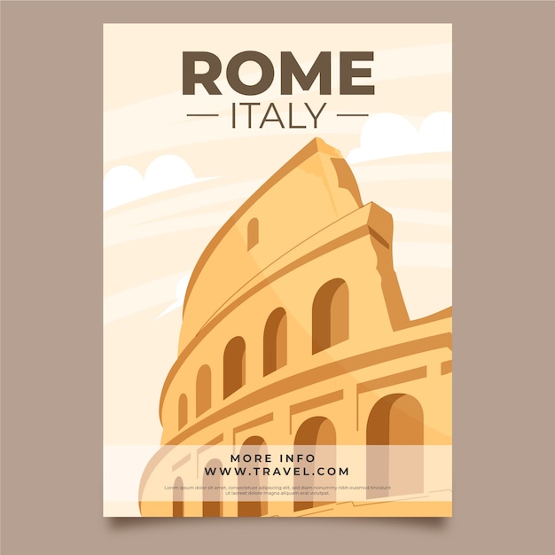 Illustrated poster template for travel