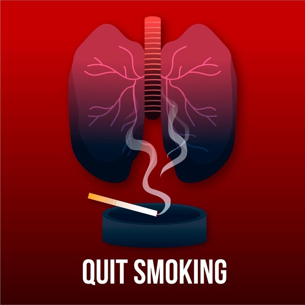 Illustrated quit smoking concept