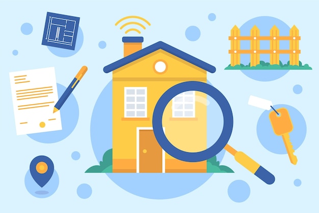 Free Vector illustrated real estate searching