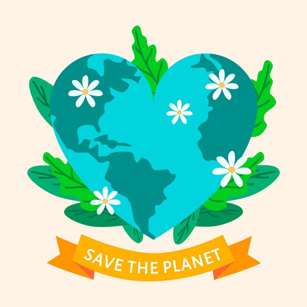 Illustrated save the planet worldwilde