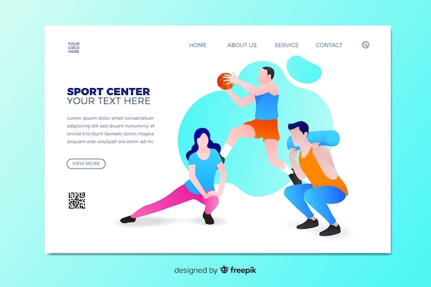 Free Vector illustrated sport landing page