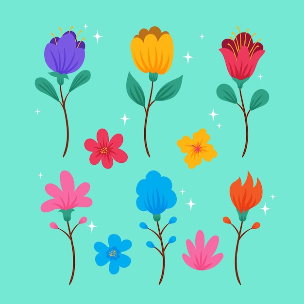 Free Vector illustrated spring flower collection