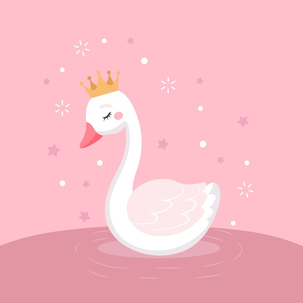 Illustrated swan princess design