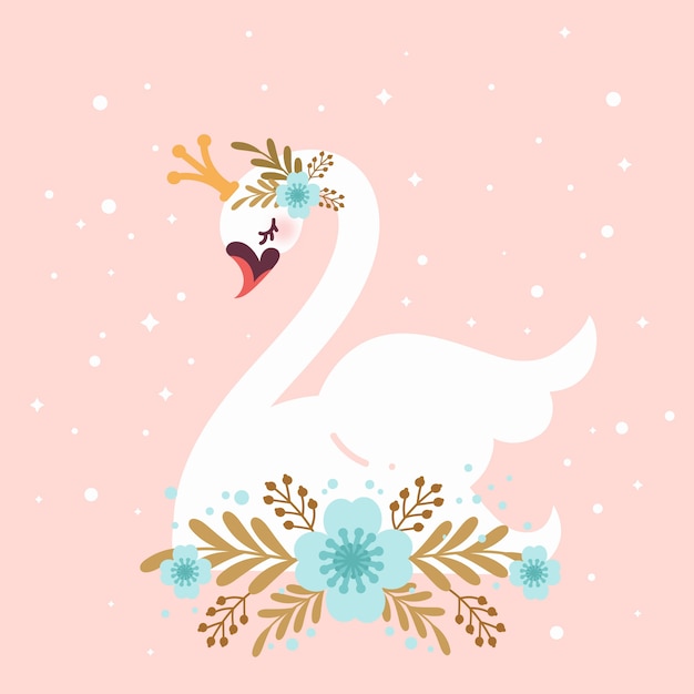 Illustrated swan princess