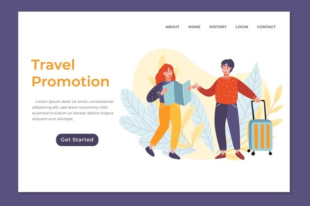 Illustrated travel sale web page