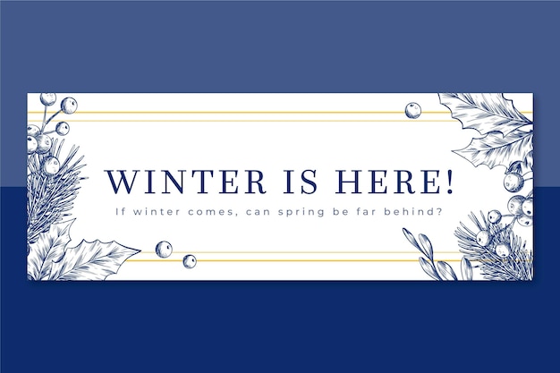 Illustrated winter facebook cover template