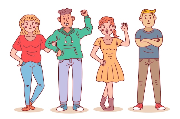 Illustrated young people