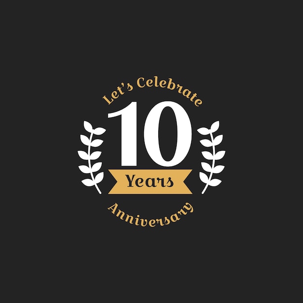 Illustration of 10th anniversary stamp banner