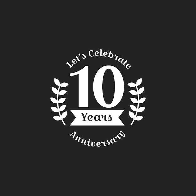 Free Vector illustration of 10th anniversary stamp banner