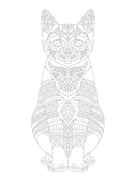 Free Vector illustration of animal adult coloring page