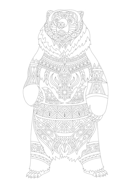 Illustration of animal adult coloring page