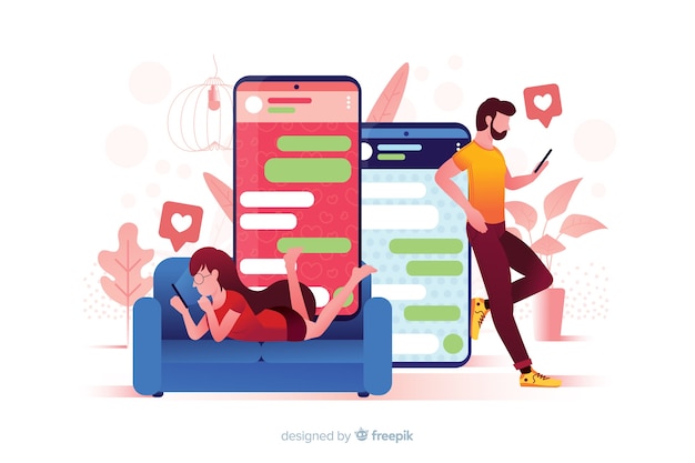 Illustration of app made for dating 