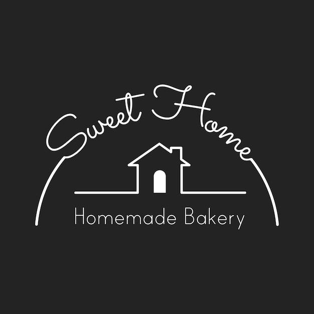 Illustration of bakery house stamp banner