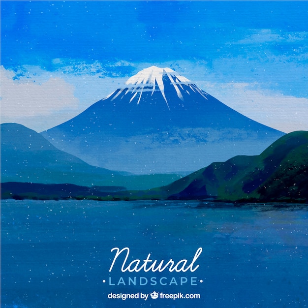 Illustration of beautiful natural landscape with mountains