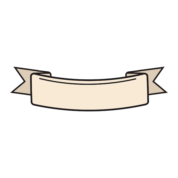 Illustration of blank ribbon banner